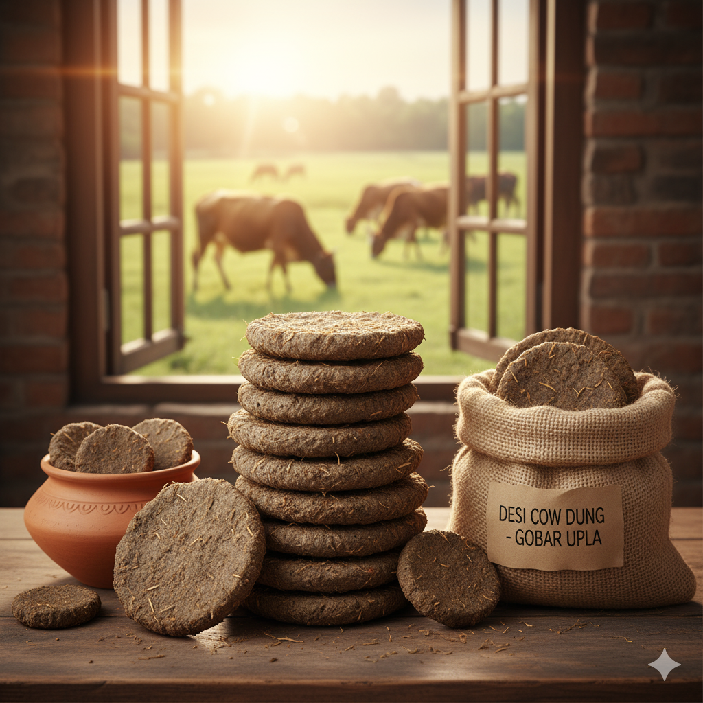 Desi Cow Dung Cakes (Gobar Upla)